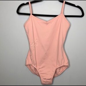 Bloch Peach embroidered shelf bra ballet leotard S